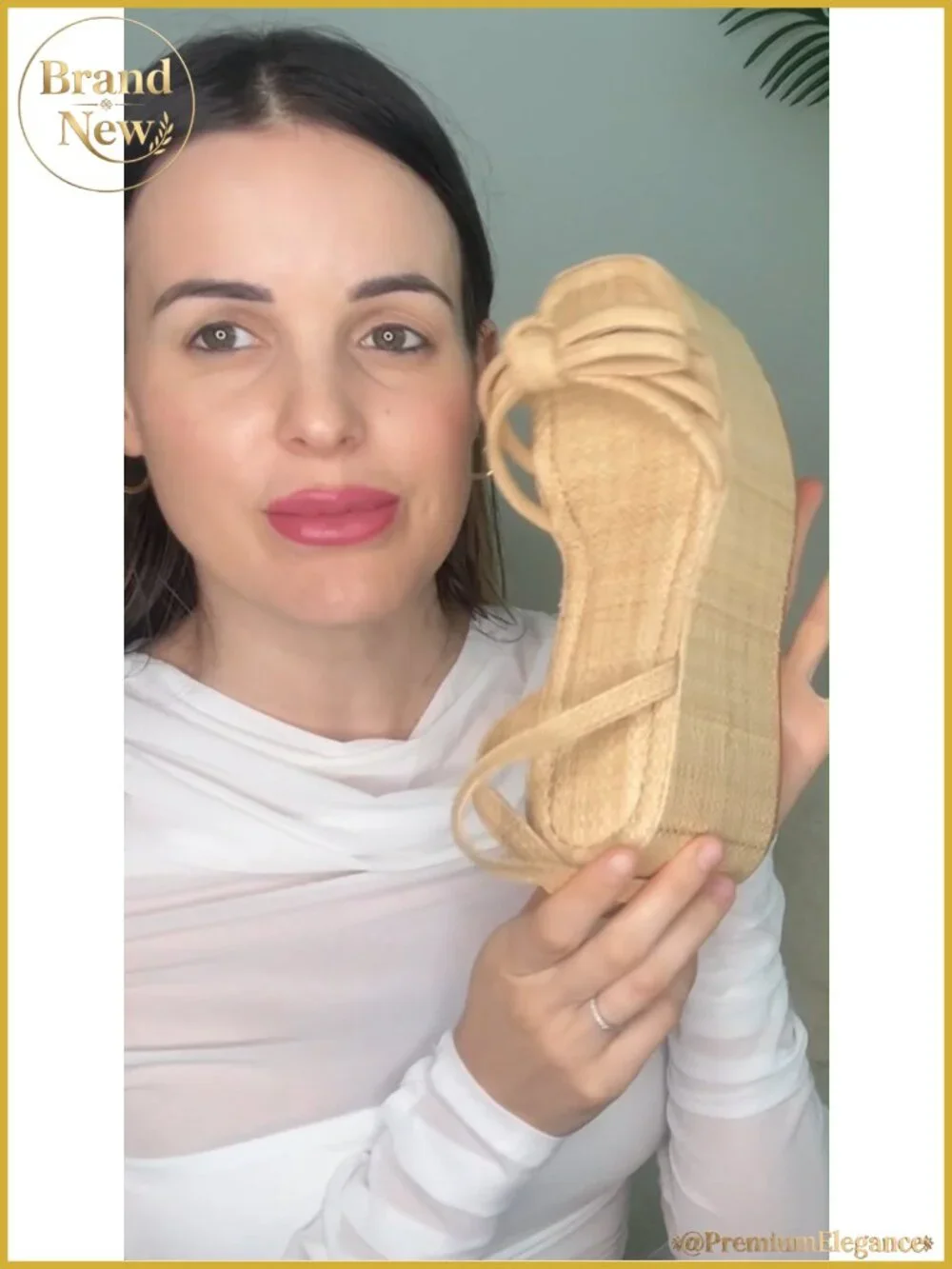 Raffia Platform Sandals Bow Ankle Strappy Espadrille Wedges Open Toe Straw